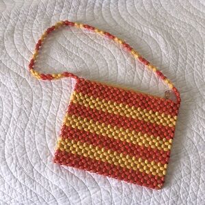 Orange and yellow retro beaded bag